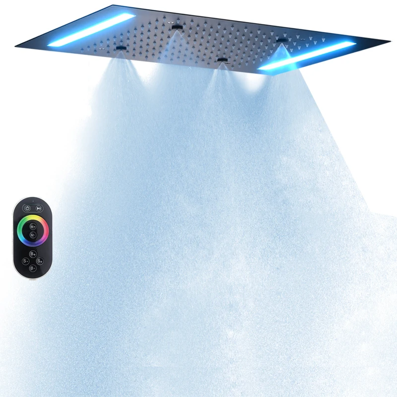 Spa & Wellness Earth City Москва - 天井取り付け式スパシャワーシステム、LEDライト付き噴霧式＆レインフォールシャワーヘッド、スマートバスルームシャワーセット 14×20インチ