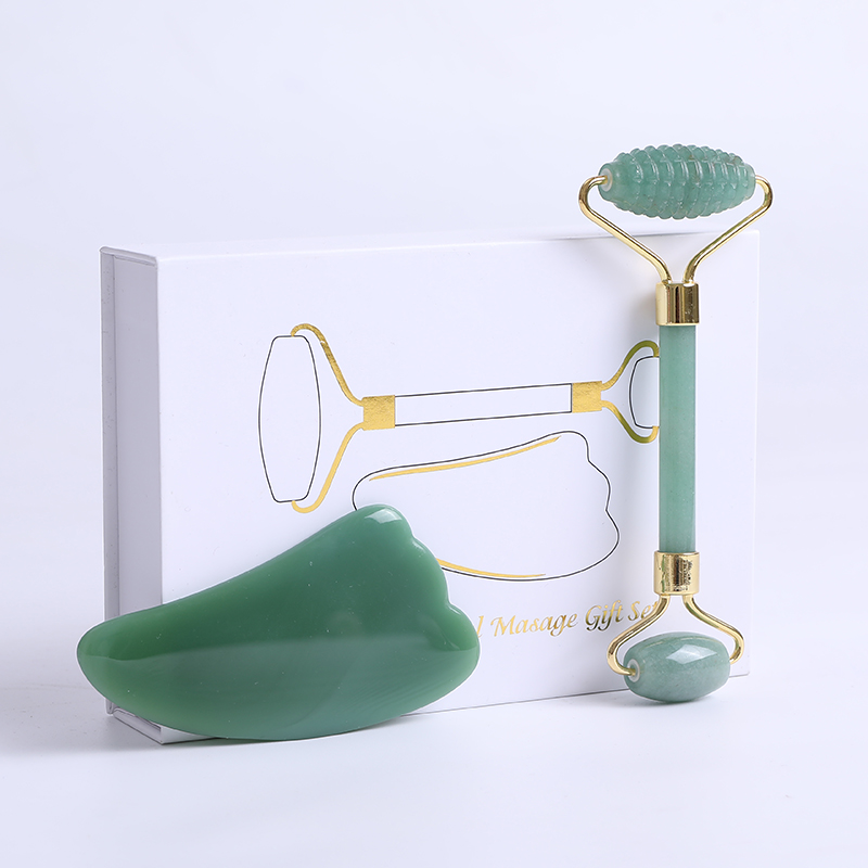 アベンチュリン翡翠ローラーマッサージャー 顔用グアシャスクレ - Jade Roller Stone のレビューと価格