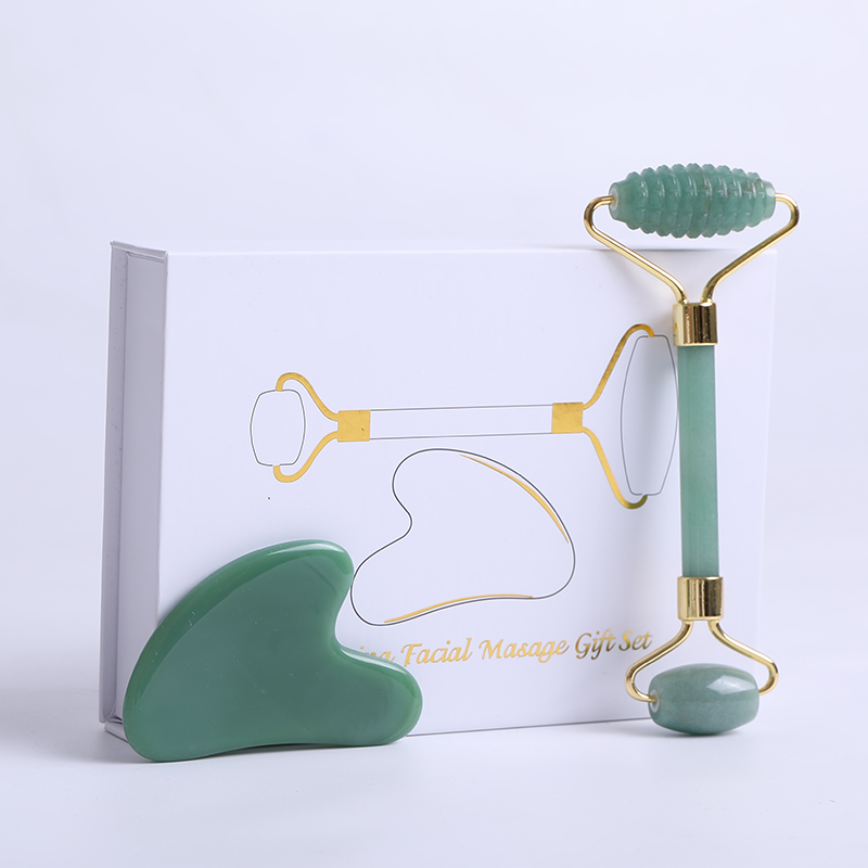 アベンチュリン翡翠ローラーマッサージャー 顔用グアシャスクレ - Jade Roller Stone のレビューと価格