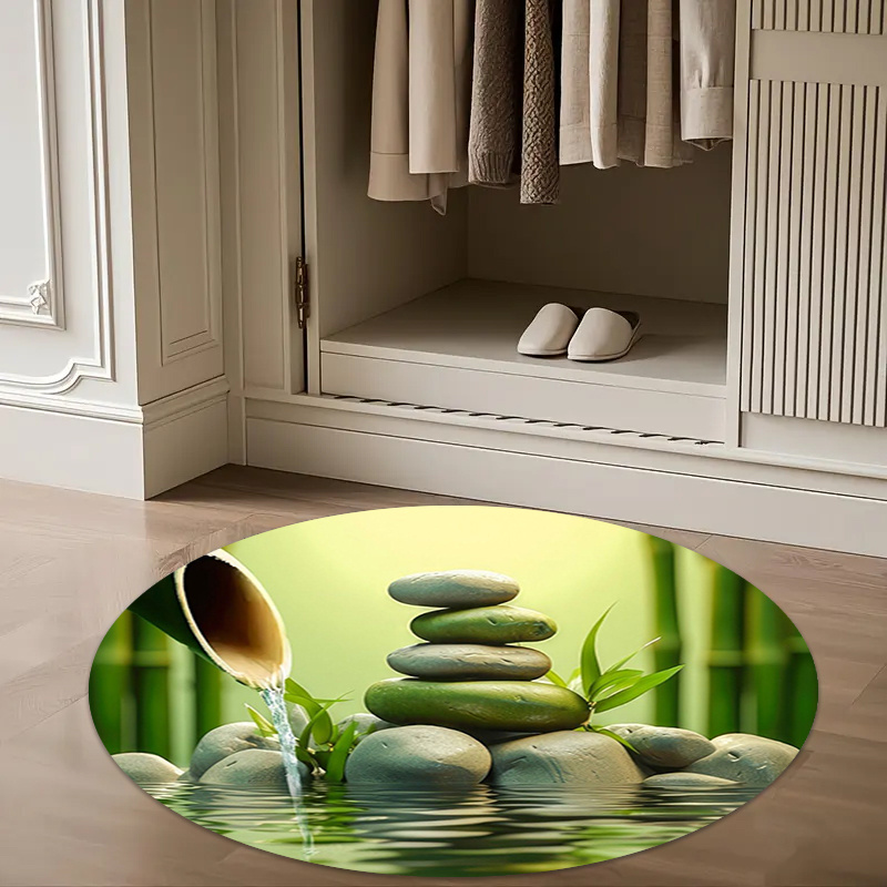 禅竹石水流ラウンドラグ瞑想ヨガスパフランネルカーミングフロア - Wellness Spa With Hotel のレビューと価格