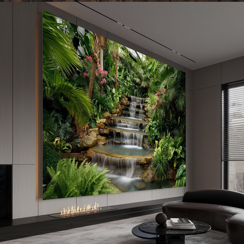 滝庭園タペストリー 緑豊かな熱帯植物 石の階段 池 穏やかな - Spa Wellness Center のレビューと価格