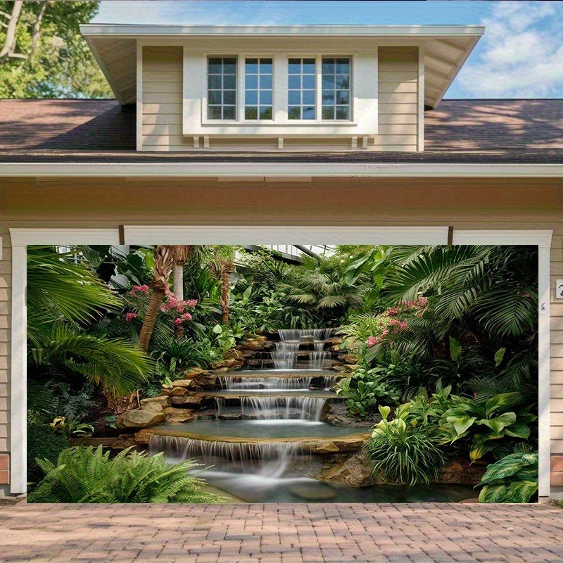 滝庭園タペストリー 緑豊かな熱帯植物 石の階段 池 穏やかな - Spa Wellness Center のレビューと価格