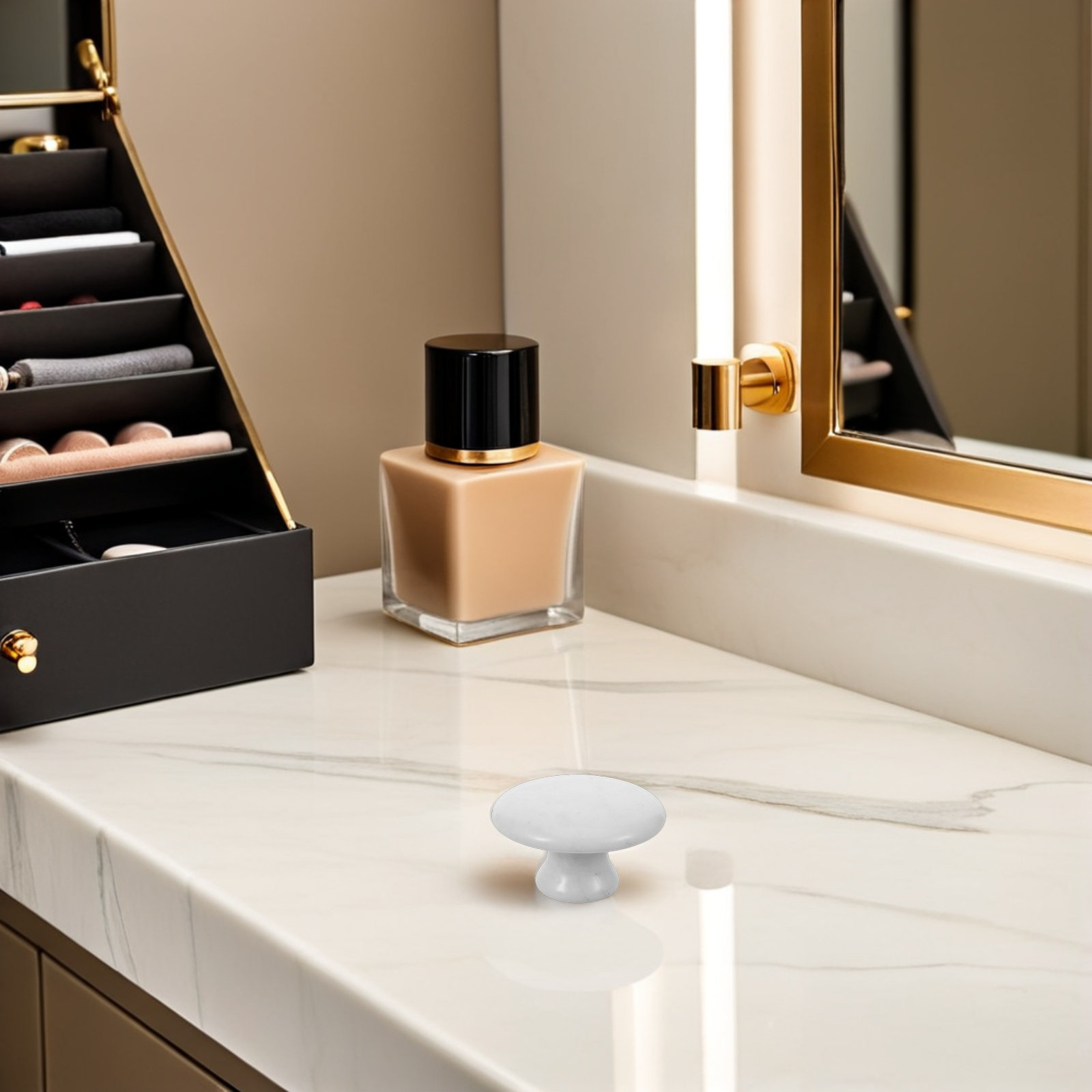 翡翠製フェイシャルマッサージローラー ホワイトマッシュルーム - Jade Roller Stone のレビューと価格