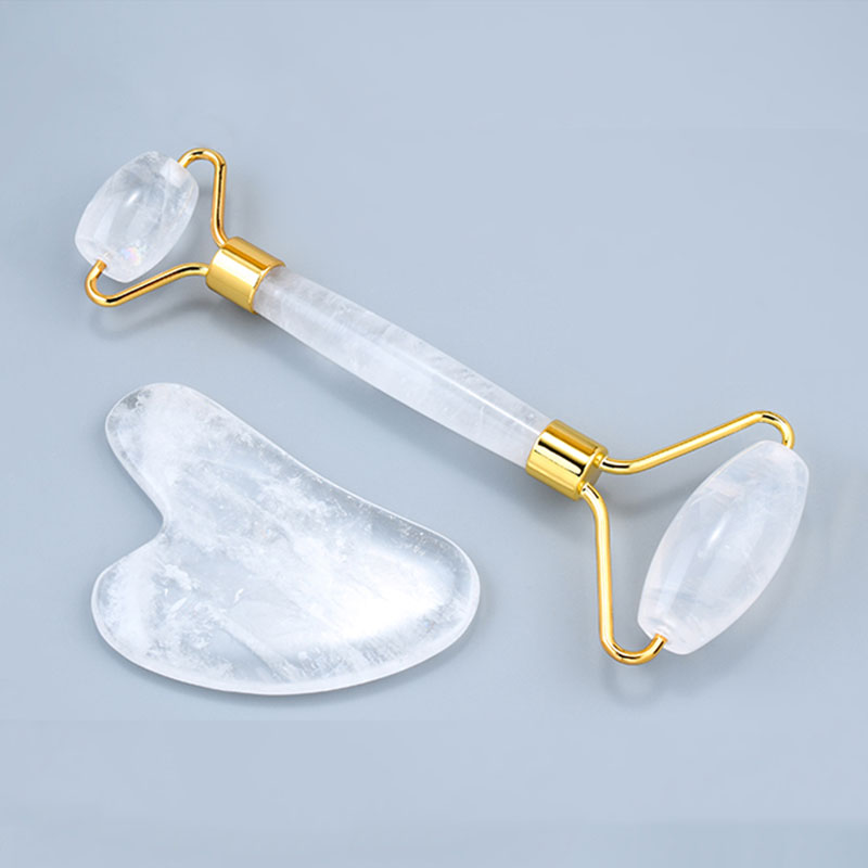 ナチュラルホワイトクリスタルフェイスマッサージローラーガッシ - Jade Roller Stone のレビューと価格